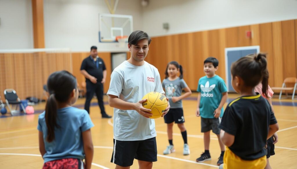 Stagiaire BPJEPS APT éducateur sportif en situation d'alternance encadrant une activité sportive
